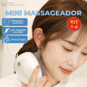 Mini Massageador Elétrico Portátil Recarregável USB a Prova Dágua Corporal e para Pet 3 Modos