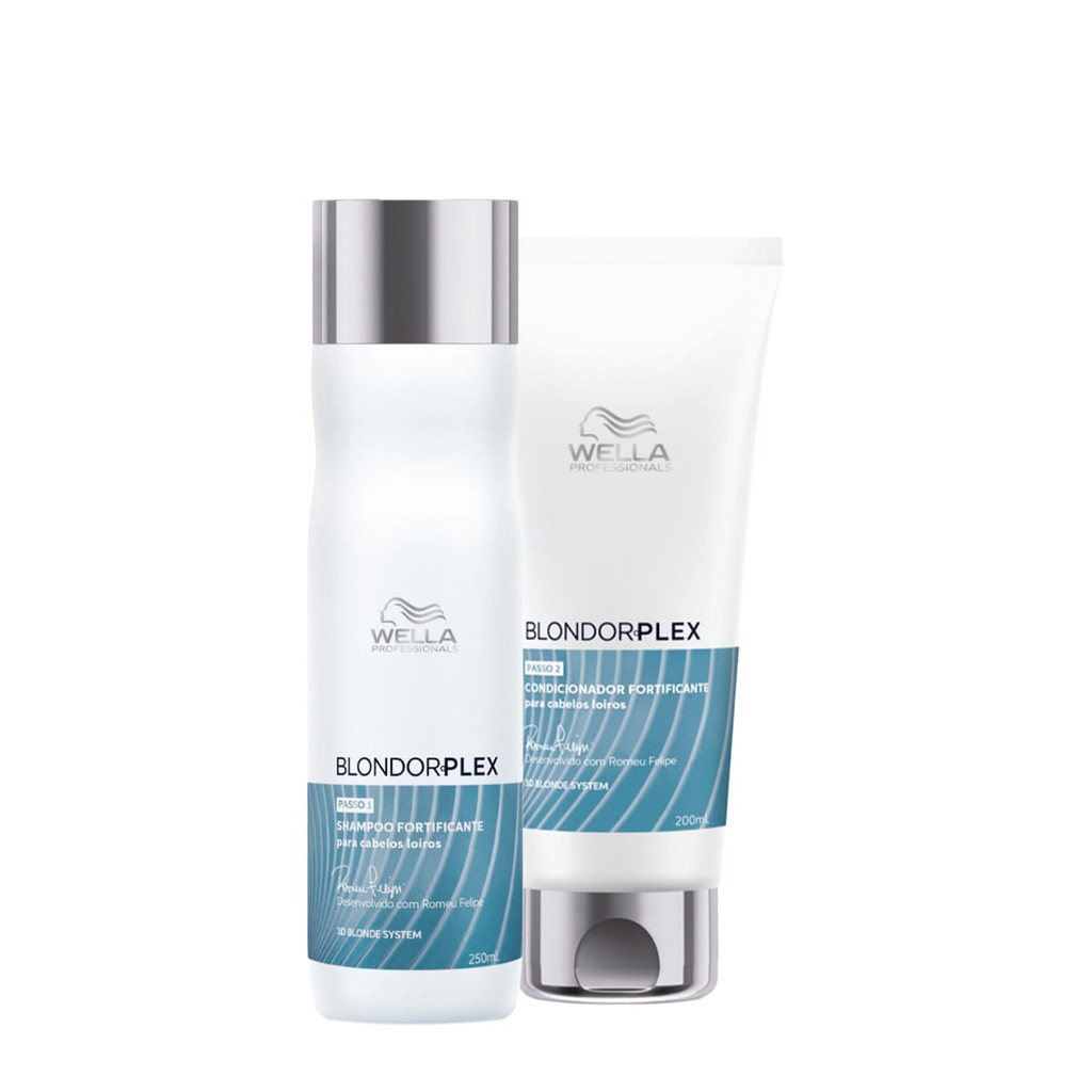 Kit BlondorPlex Wella: Shampoo + Condicionador para Loiros 1 Kit Wella Professionals BlondorPlex Duo (2 produtos)