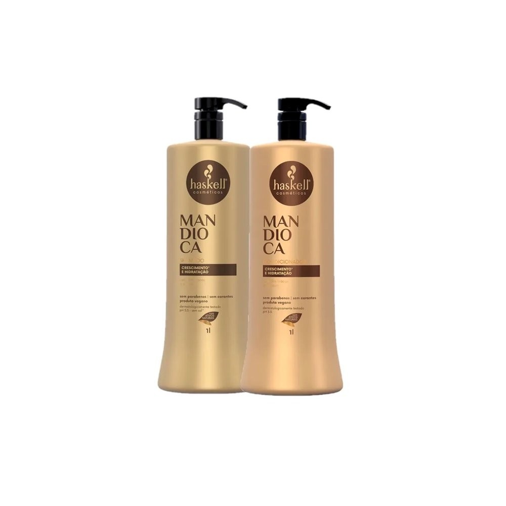 Kit Mandioca Haskell - Shampoo e Condicionador 1000ml 1 Kit Mandioca Haskell - Shampoo 1000ml + Condicionador 1000ml