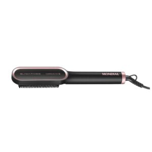 Escova Alisadora Black Rose Mondial Preto/Rose EA-07 Bivolt