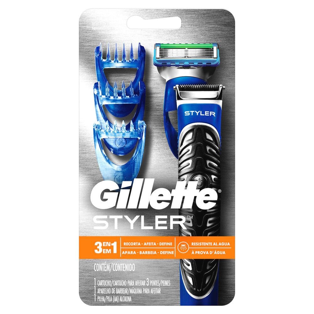 Gillette Styler 3 em 1: Barbear, Aparar e Acabamento 1 Aparelho de Barbear Gillette Styler 3 em 1