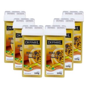 Kit 6 Ceras Roll-on Refil Depilatória Maracuja Depimiel