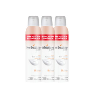 Kit Desodorante Aerossol Antitranspirante Herbissimo Care Vanilla 250ML Embalagem Econômica (3 unidades)