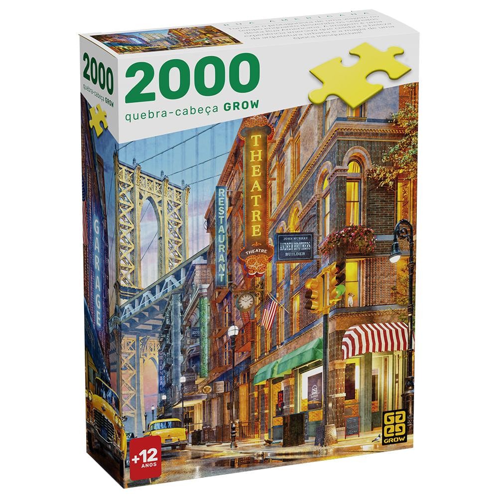 Quebra-cabeça 2000 Peças Rua Americana - Cena Vintage Anos 50 1 Quebra-cabeça 2000 peças Rua Americana