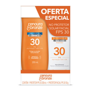 Kit Protetor Solar Cenoura e Bronze Corpo FPS 30 + Facial