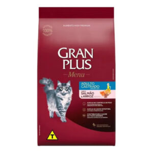 Ração Gatos Castrados Salmão E Arroz Menu 10,1kg Granplus