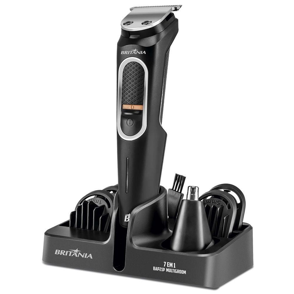 Aparador de Pelos Brit?nia BAP21P Multigroom 1 Aparador De Pelos Britânia BAP21P Multigroom 7 Em 1 - Bivolt