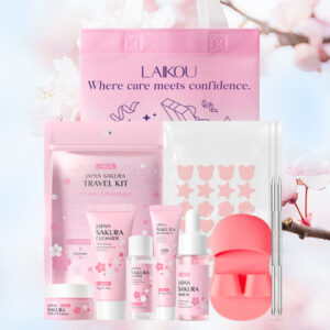 Kit De Viagem Anti-Manchas LAIKOU Japan Sakura-Iluminador , Cuidados Com Acne E Itens Essenciais Para