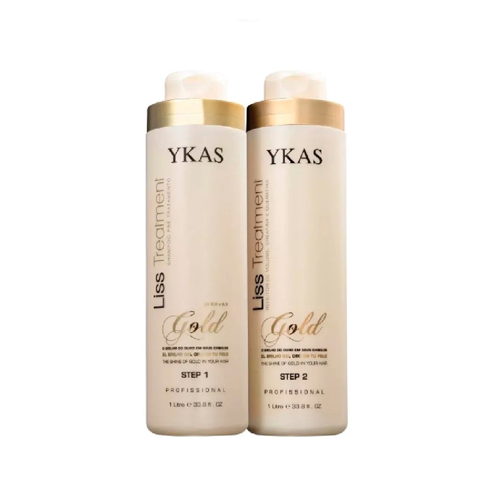 Kit Escova Progressiva Ouro Ykas 1000ml - Redu??o de Volume 1 Kit Escova Progressiva Ouro Ykas 1000ml