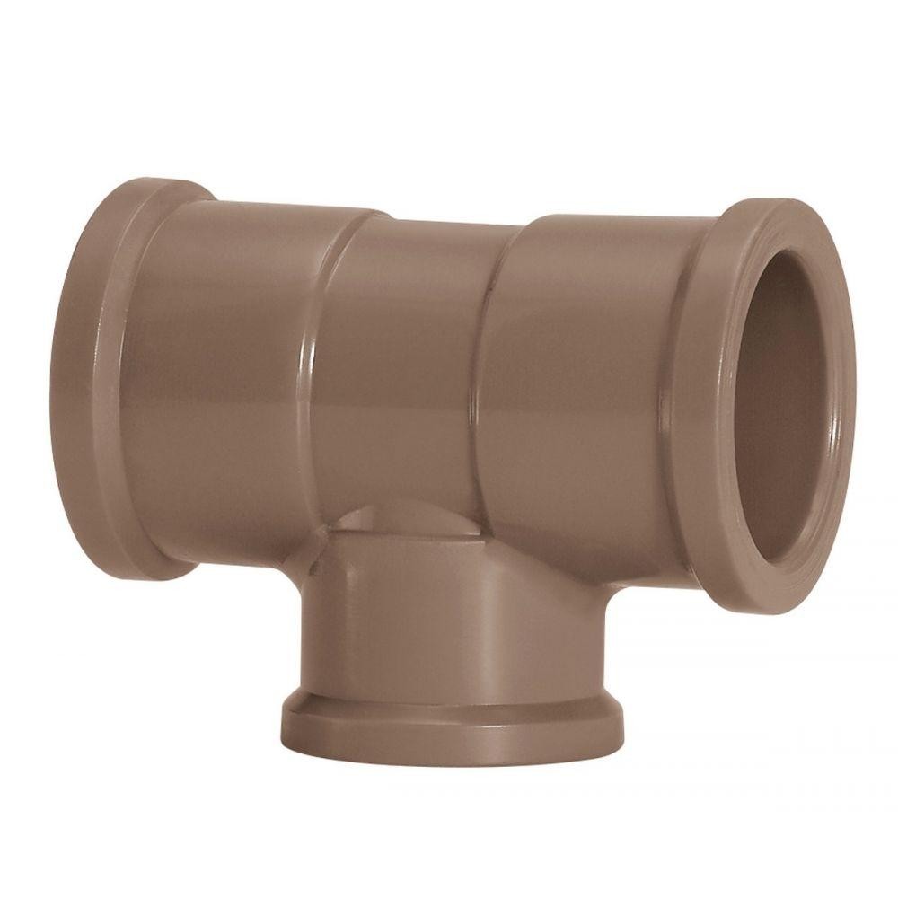 Tê De Redução Soldável 50x25mm Amanco PVC 1 Tê De Redução Soldável 50x25mm Amanco