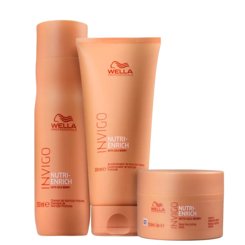 Kit Nutri-Enrich Wella: Hidrata??o Profunda 1 Wella Nutri Enrich Sh 250ml + Cond 200ml / Ganhe Mascara 150ml