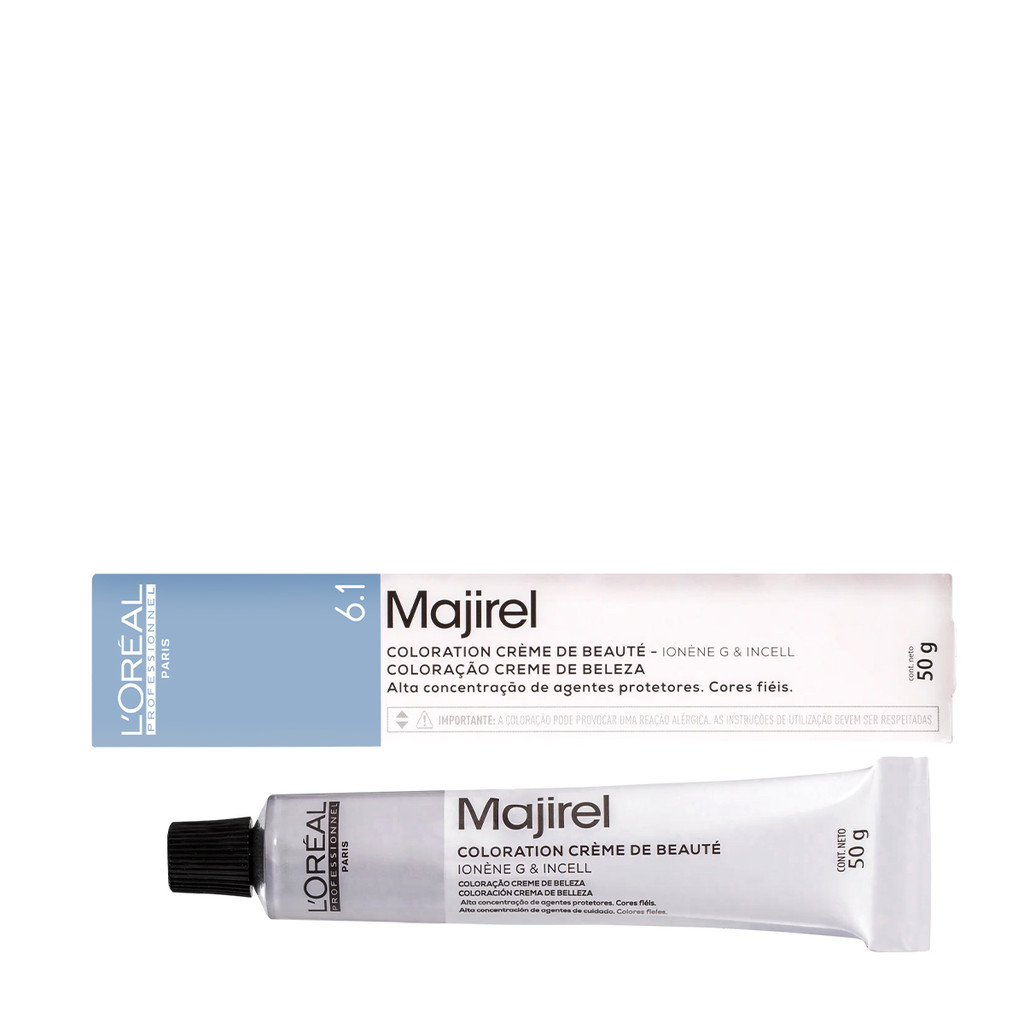 L'Or?al Majirel 6.1 Louro Escuro - Cobertura Brancos 1 L'Oréal Professionnel Majirel Louro Escuro Acinzentado 6.1 - Coloração 50g