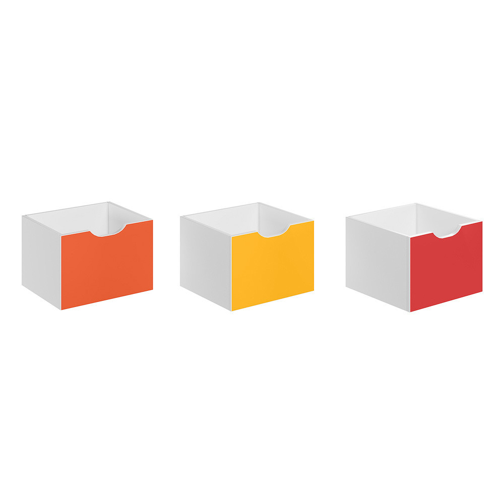 Kit 3 Gavetas Organizador Laranja Amarelo Vermelho Qmovi - Organize Seu Espa?o com Estilo 1 Kit 3 Gavetas para Nicho Organizador Laranja Amarelo Vermelho Qmovi