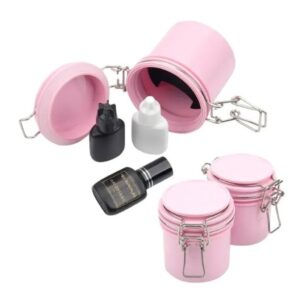 Pote Para Conservação De Cola Alongamento De Cílios Rosa E Preto