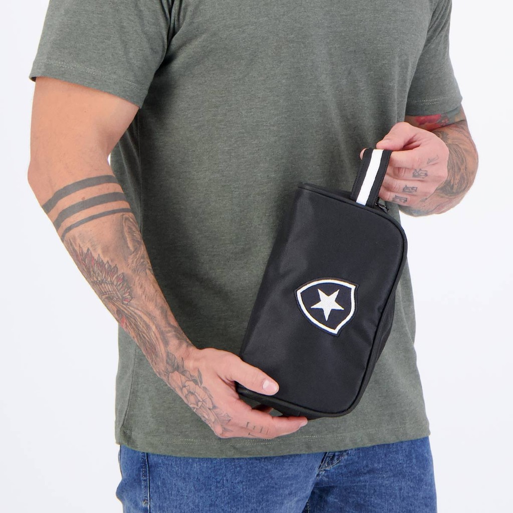 Necessaire Botafogo Nylon Preta - Original e Bordada 1 Necessaire Botafogo Nylon Preta