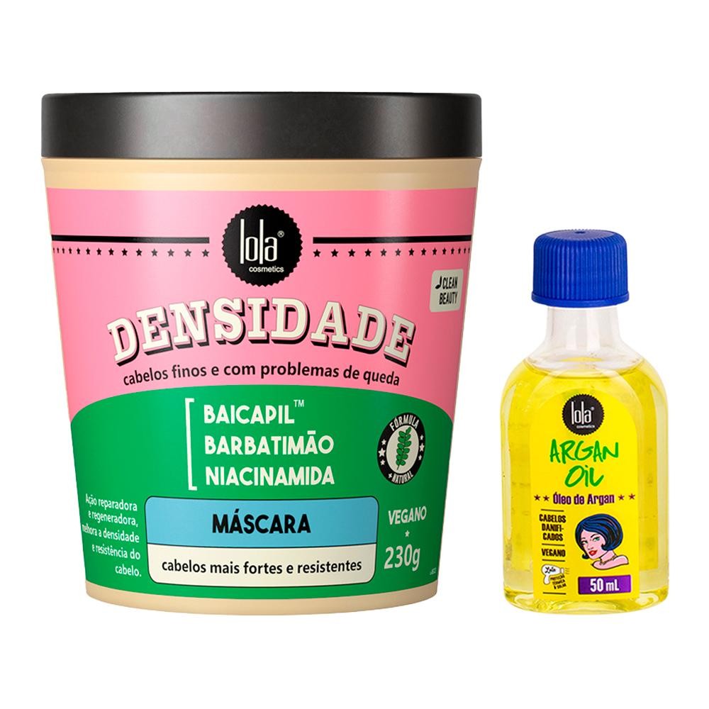 Kit Lola From Rio: Argan Oil + Densidade - Cabelos Fortes 1 Kit Lola From Rio - Leave-In Argan Oil 50ml + Máscara Densidade 230g