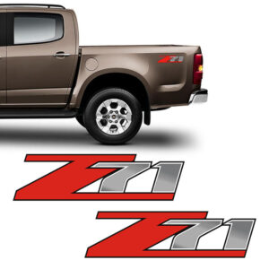 Par Adesivos Z71 S10 Silverado D20 Emblema Lateral Chevrolet