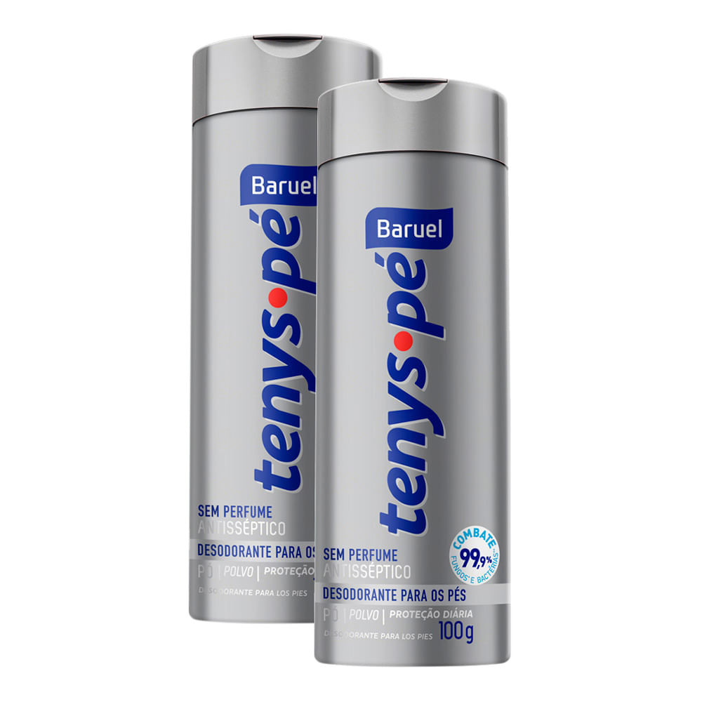 Tenys P? Baruel Talco Sem Perfume 100g | Drogaria Araujo 1 Kit 2 Tenys Pé Baruel Talco Sem Perfume 100g