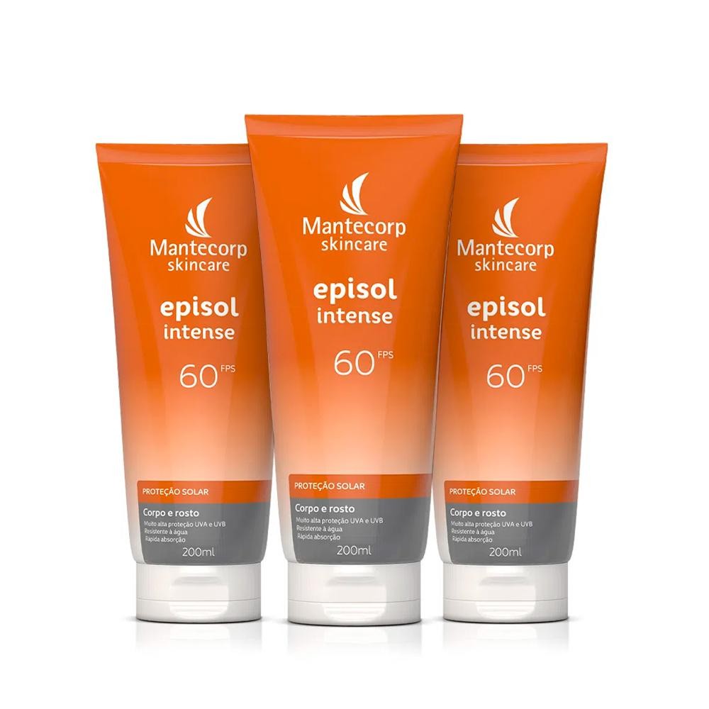 Kit 3 Protetor Solar Episol Intense FPS 60 - 200ml 1 3 Protetor Solar Episol Intense Fps 60 200ML