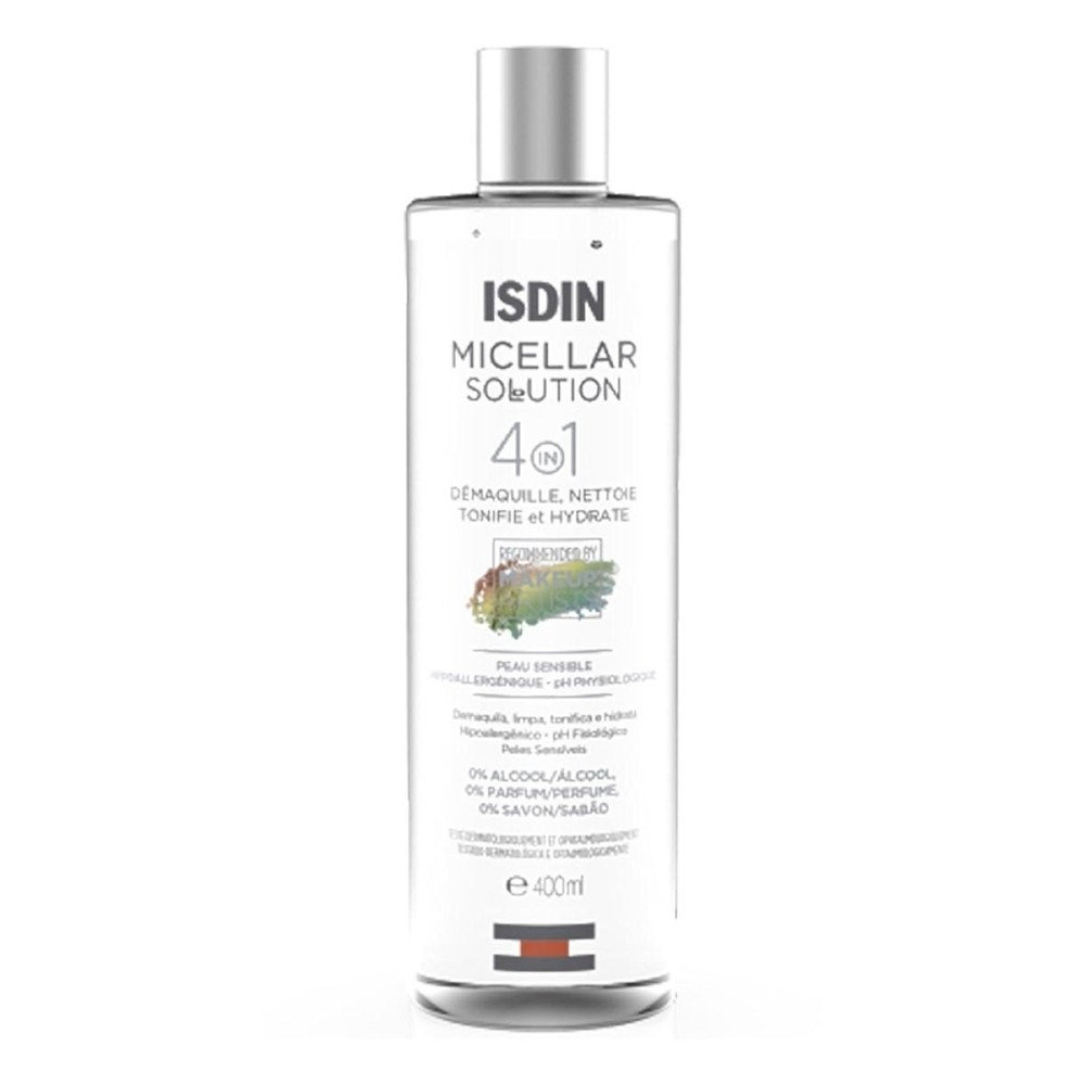 Solução Micelar ISDIN 4 em 1 - 400ml | Limpeza, Tonificação e Hidratação 1 Solucao Micellar Isdin Solution 4 em 1 400ml