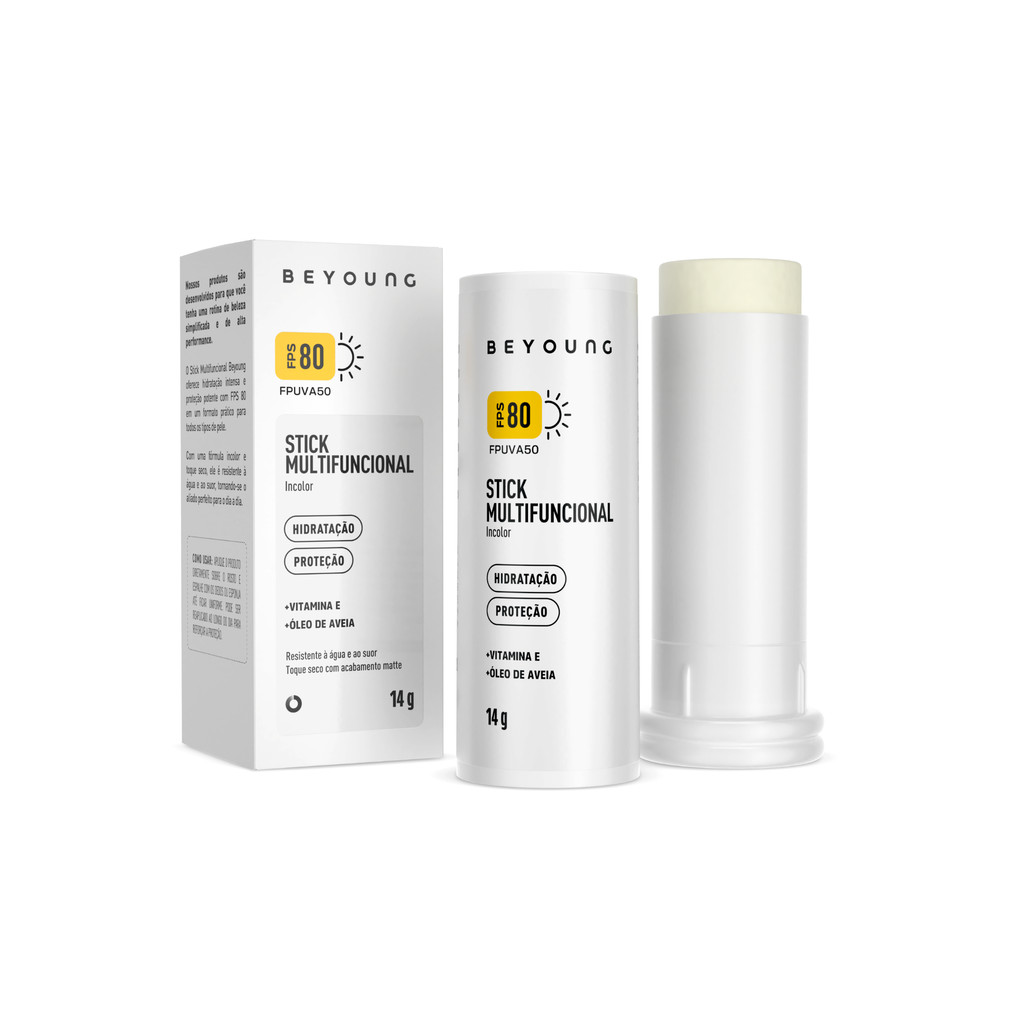 Beyoung Stick Multifuncional Incolor FPS 80 - Hidratação, Proteção e Beleza Natural 1 Beyoung Stick Multifuncional Incolor FPS 80 14g