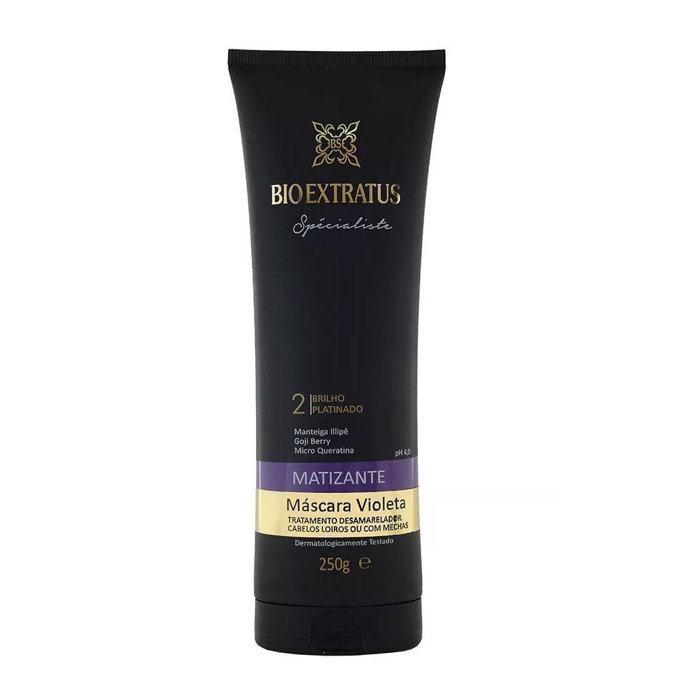 M?scara Bio Extratus Sp?cialiste Matizante Violeta 250g - Brilho Platinado 1 Máscara Bio Extratus Spécialiste Matizante Violeta 250g