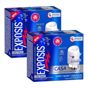 Kit 2 Pack Repelente Elétrico Líquido Exposis Casa 32,9ml + Refil