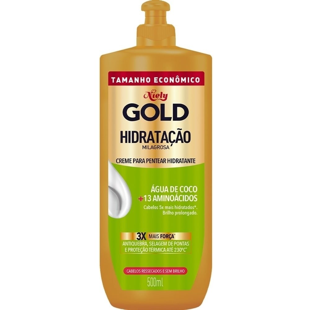 Creme para Pentear Niely Gold Hidrata??o Milagrosa 500g 1 Creme para Pentear Niely Gold Hidratação Milagrosa 500g