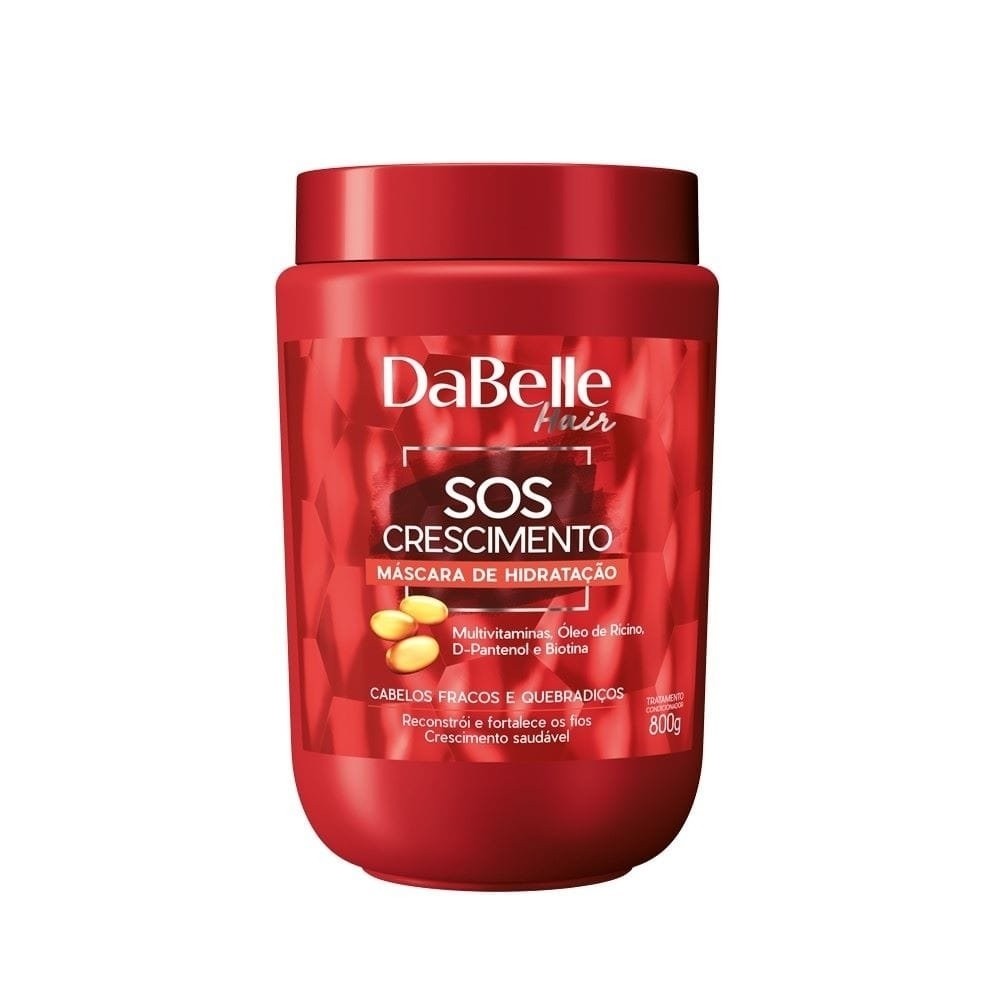 M?scara Hidrata??o Dabelle Sos Crescimento 800g - Cabelo Forte e Radiante 1 Máscara Hidratação Dabelle Sos Crescimento 800g