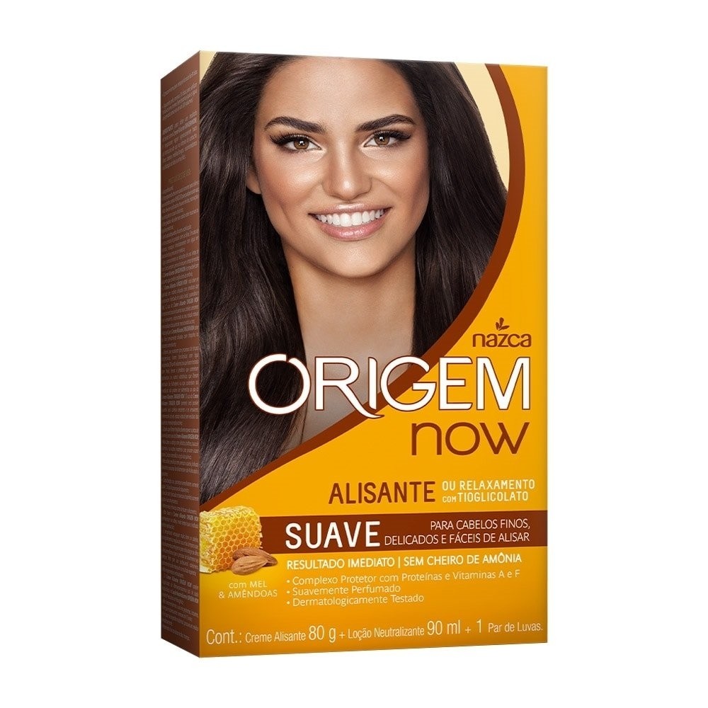Alisante Creme Origem Now Mel Am?ndoas 1 Alisante em Creme Origem Now Mel e Amêndoas Suave