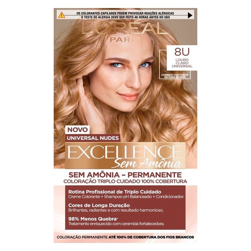 Tinta Im?dia 8u Louro Claro Universal - Sem Am?nia 1 Tinta de Cabelo Imédia 8u Louro Claro Universal Sem Amônia