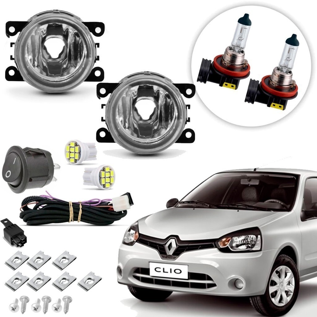 Kit Farol de Milha e Neblina Renault Clio 2012 a 2016 1 Kit farol de Milha Neblina Auxiliar Renault Clio 2012 2013 2014 2015 2016