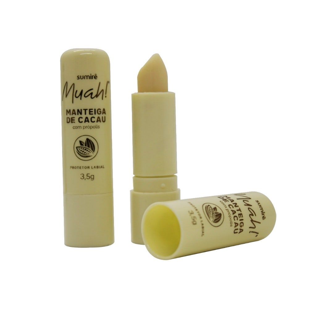 Manteiga de Cacau Muah! Pr?polis 3,5g - Labios Hidratados e Protegidos 1 Manteiga De Cacau Muah! Com Própolis 3,5g