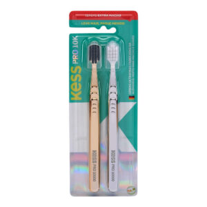 Kit Escova Dental Kess Pro 10k Metalica Extra Macias C/2