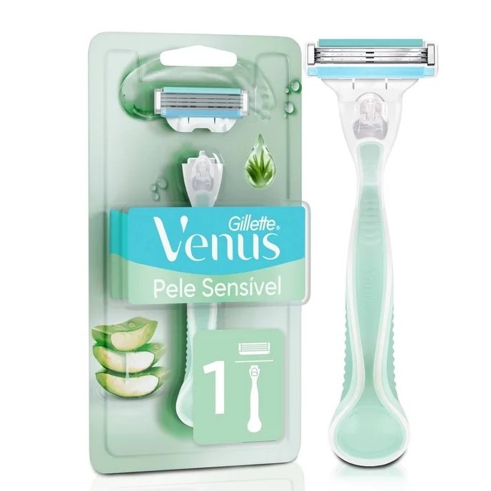 Aparelho Depilat?rio Recarreg?vel Gillette Venus Pele Sens?vel - Depila??o Suave e Eficaz 1 Aparelho Depilatório Recarregavel Gillette Venus Pele Sensível Com 1 Unidade