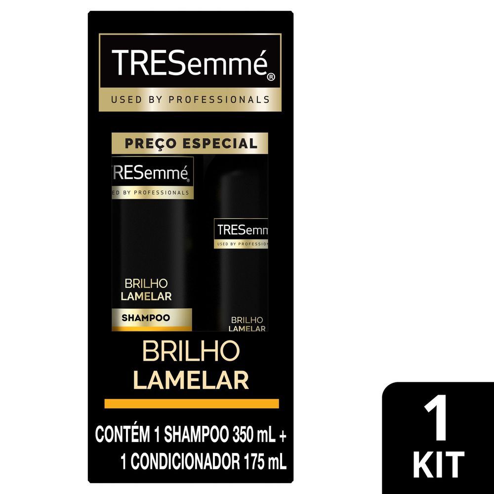 Kit Shampoo e Condicionador Tresemm? Brilho Lamelar - 350ml + 175ml 1 Shampoo e Condicionador Tresemmé Brilho Lamelar 350ml + 175ml