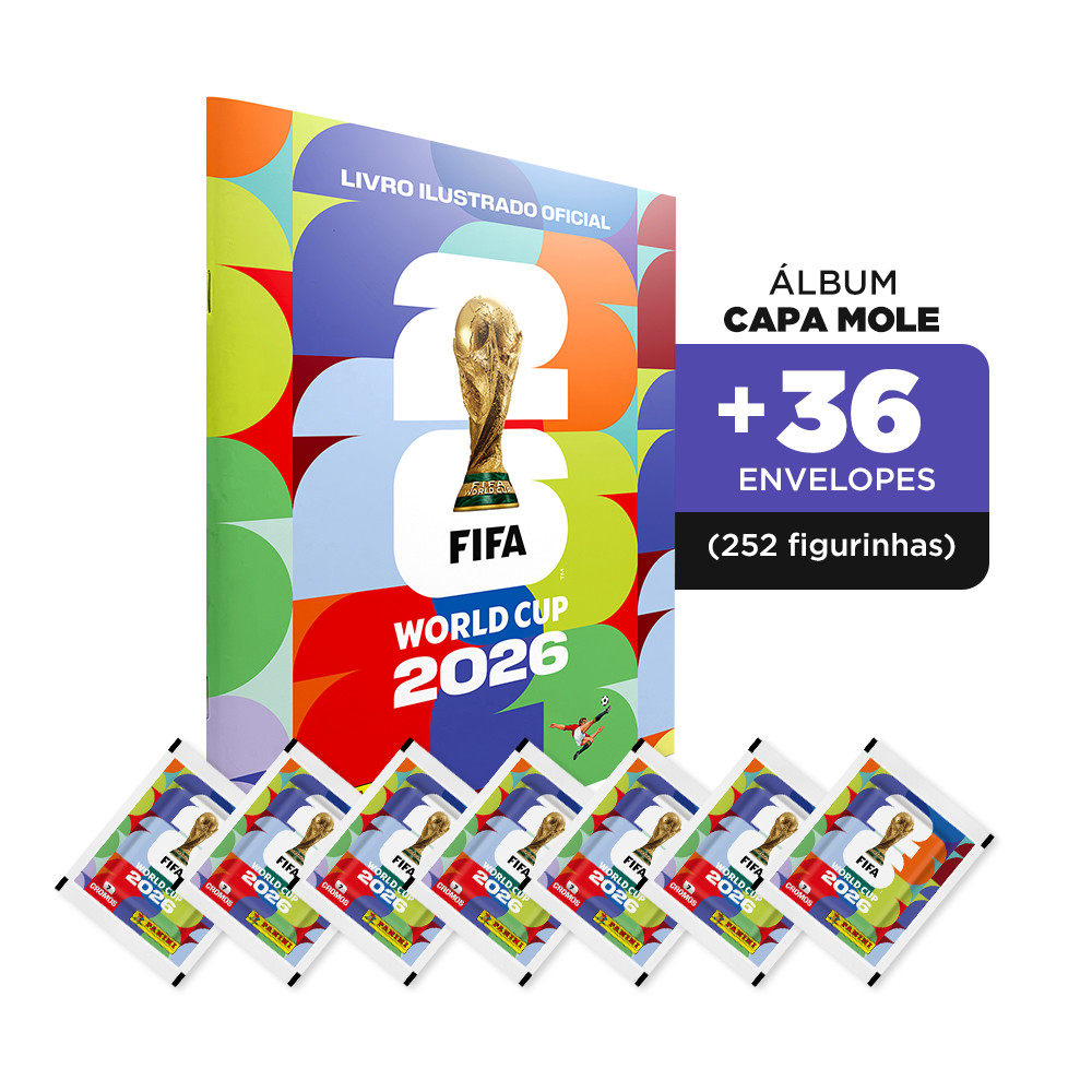 ?lbum Copa do Mundo 2026 Panini + 36 Envelopes (252 Figurinhas) 1 Álbum Copa do Mundo 2026 Panini + 36 Envelopes (252 Figurinhas)