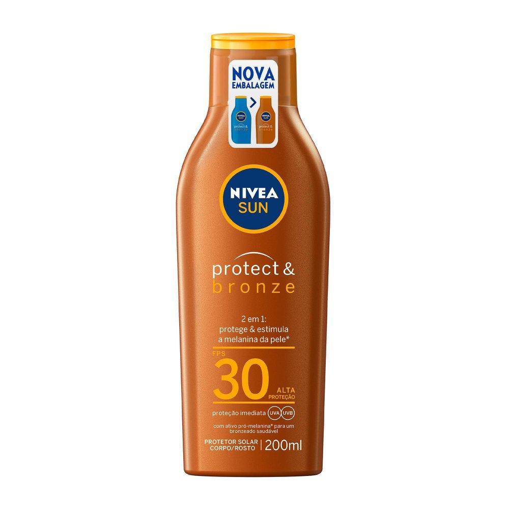 Protetor Solar NIVEA SUN Protect & Bronze FPS 30 - 200ml 1 Protetor Solar NIVEA SUN Protect & Bronze FPS 30 200ml