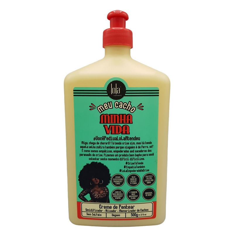 Creme Para Pentear Lola Meu Cacho Minha Vida 500g - Desembara?o Suave e Cachos Definitivos 1 Creme Para Pentear Lola Meu Cacho Minha Vida 500g