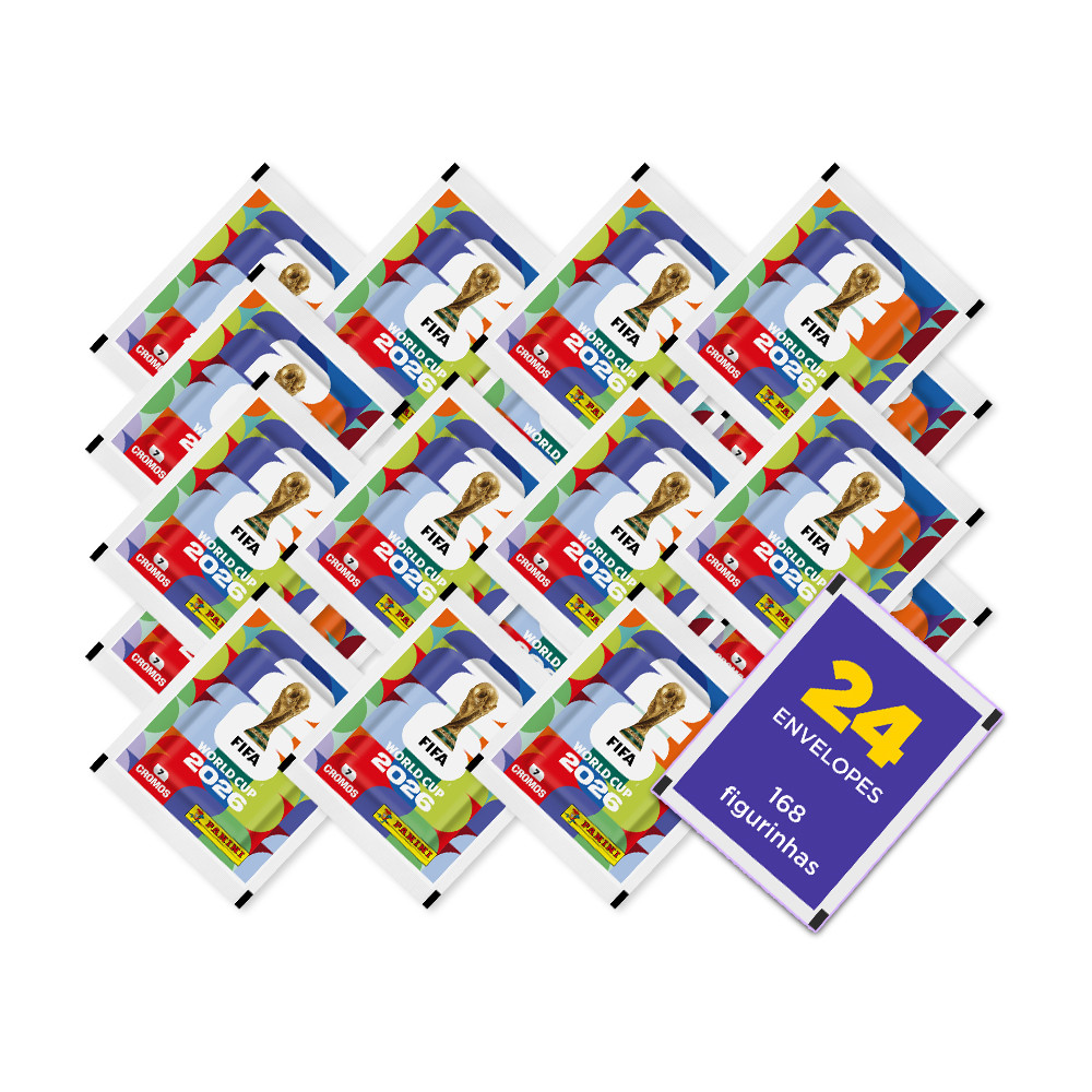 Kit 24 Envelopes Figurinhas Copa do Mundo 2026 Panini Oficial 1 Kit 24 Envelopes Figurinhas Copa do Mundo 2026 Panini Oficial