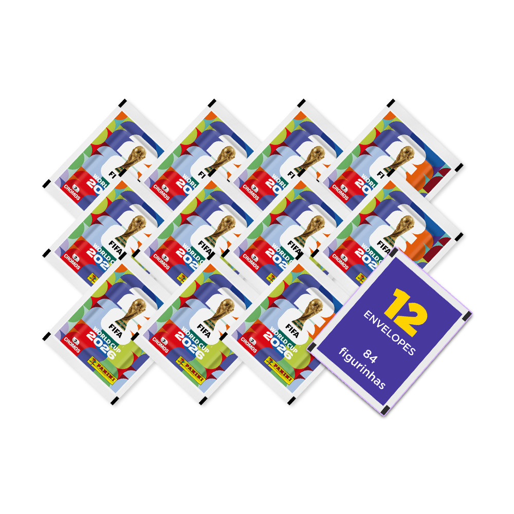 Kit 12 Envelopes Figurinhas Copa do Mundo 2026 Panini Oficial 1 Kit 12 Envelopes Figurinhas Copa do Mundo 2026 Panini Oficial