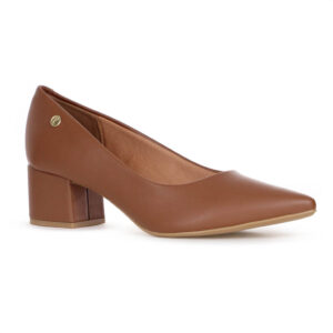 Scarpin Vizzano Pelica Salto Bloco Marrom - Feminino