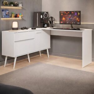 Mesa Gamer em L para Computador 2 Portas 1 Gaveta Arena Multimóveis MP6050