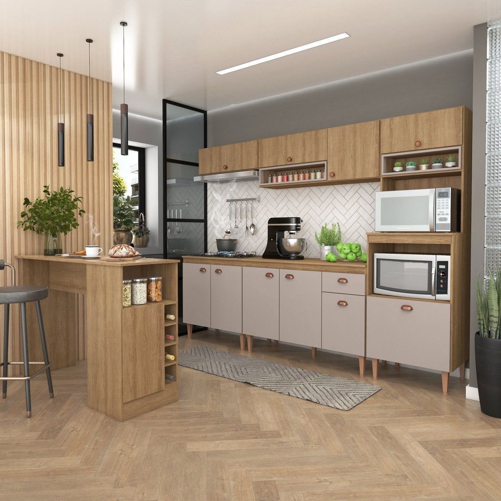 Cozinha Modulada Marti Yescasa 7 Pe?as com Tampo 1 Cozinha Modulada Marti com Tampo 7 Peças Yescasa Sim
