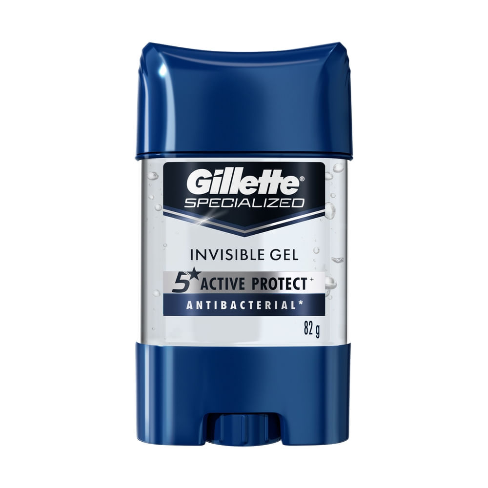 Gillette Specialized Antibacterial 82g - Prote??o Anti-Transpirante 1 Desodorante Gel Gillette Specialized Antibacterial 82g