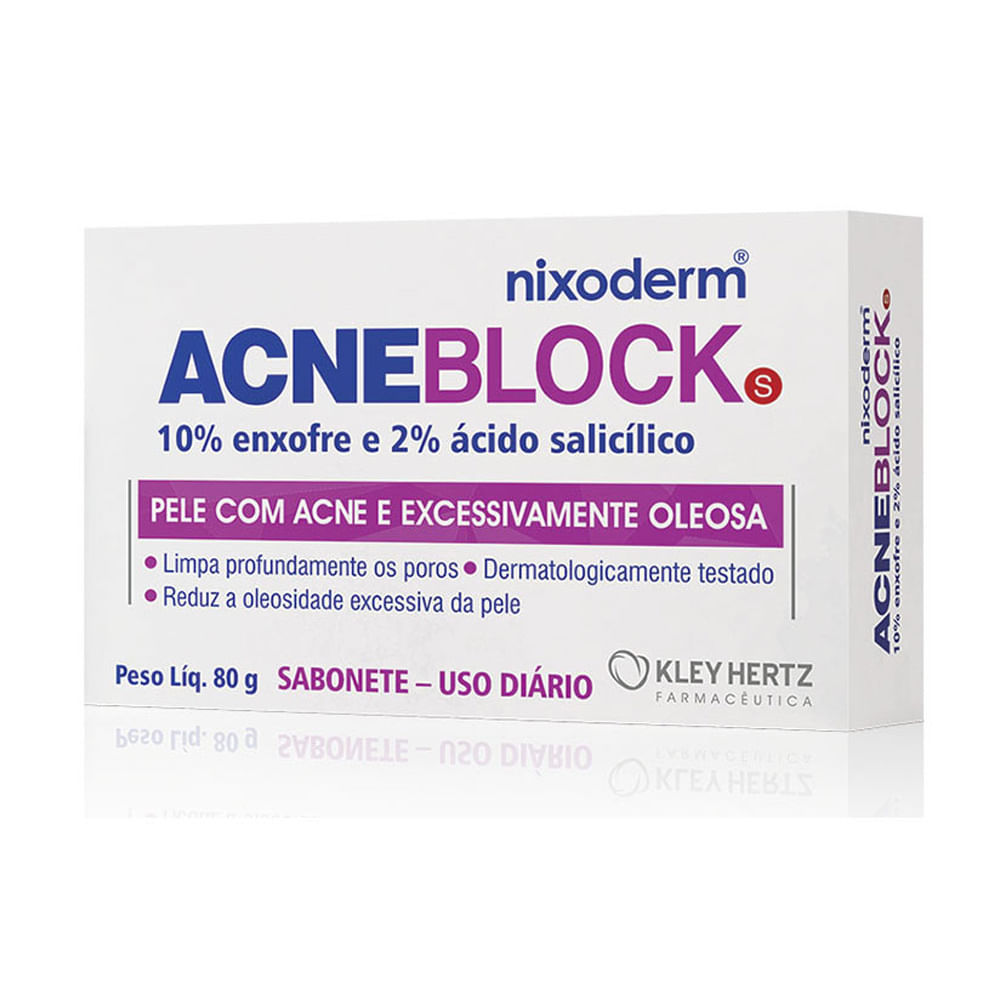 Sabonete Acneblock S - Pele Oleosa e Acne 1 Acneblock S ACNEBLOCK Sabonete 80g