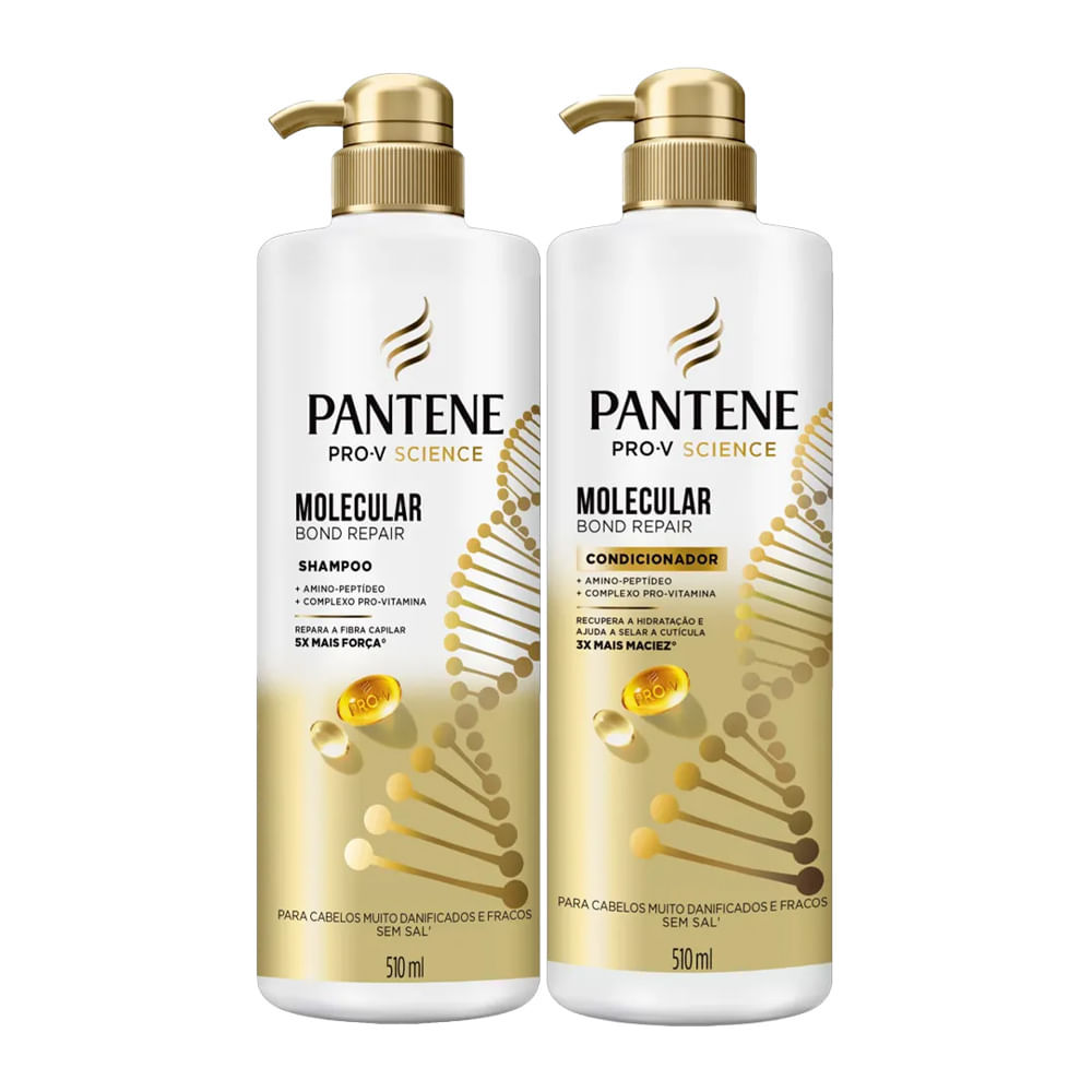 Kit Pantene Pro-V Bond Repair - Shampoo e Condicionador 510ml 1 Kit Shampoo E Condicionador Pantene Pro-V Science Molecular Bond Repair 510ml