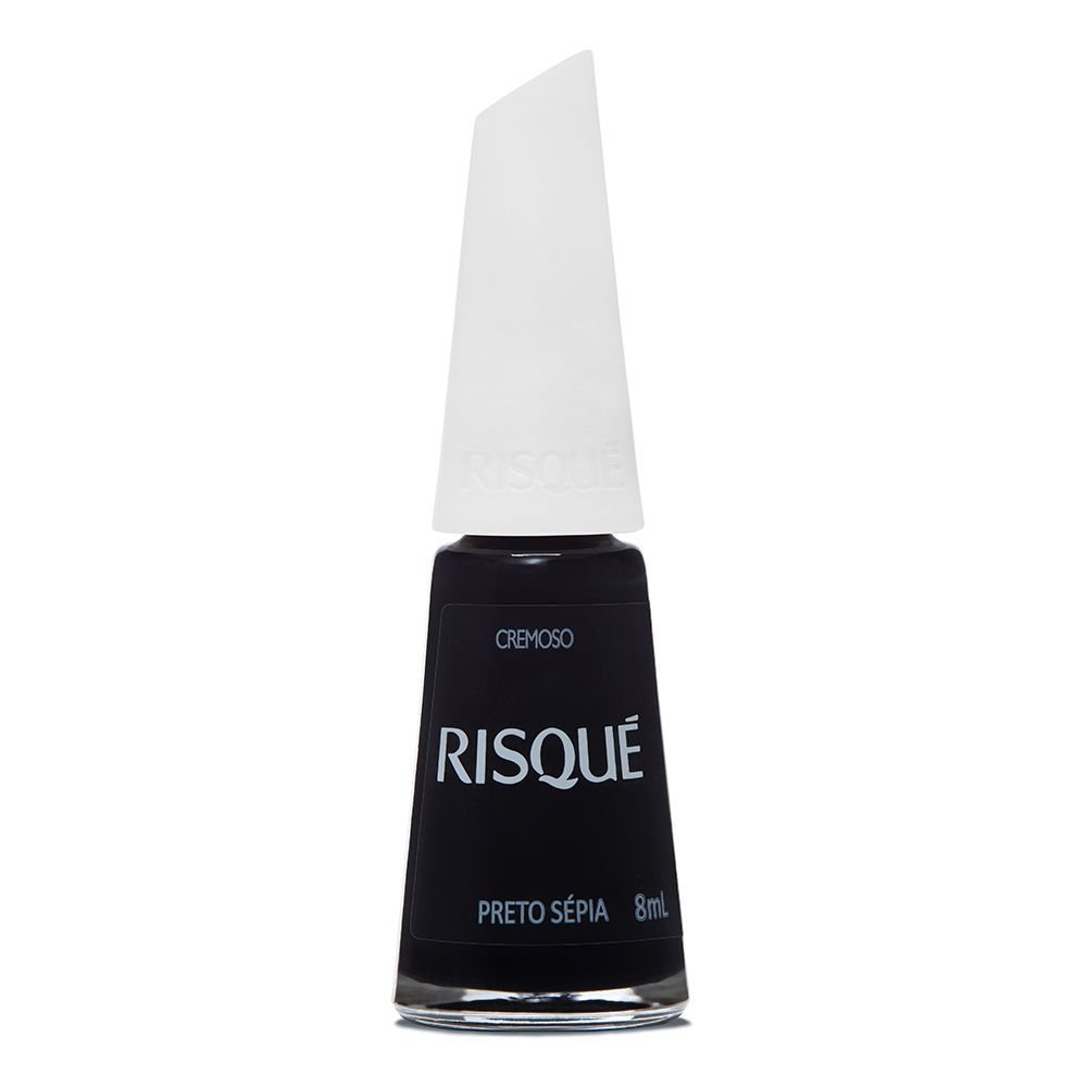 Esmalte Preto Sépia Risqué Cremoso 8ml - Beleza e Sofisticação 1 Esmalte Preto Sépia Risqué Cremoso 8ml