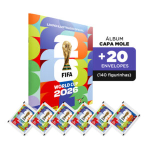 Kit Álbum Capa Mole + 20 Envelopes Copa do Mundo 2026