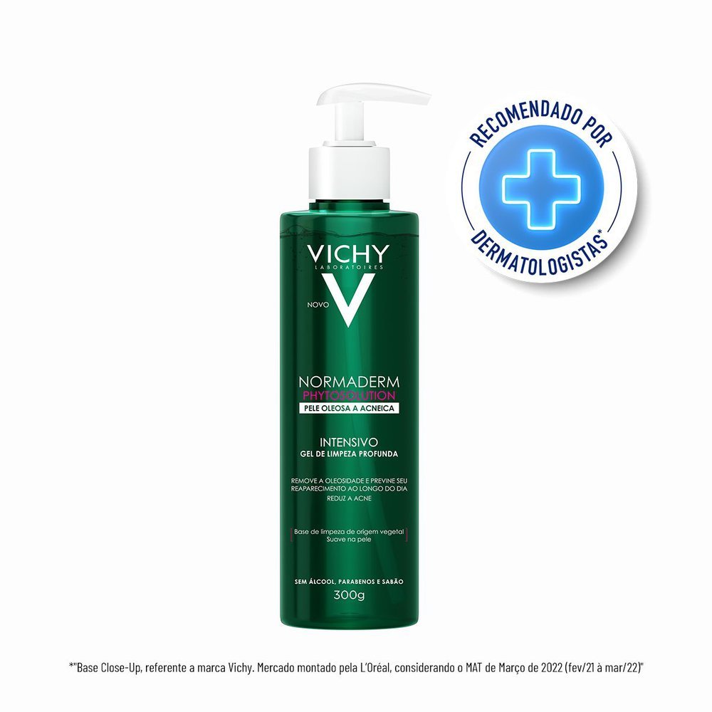 Gel de Limpeza Facial Normaderm Phytosolution Vichy 300g 1 Normaderm Phytosolution Vichy Gel Intensivo de Limpeza Profunda Facial 300g